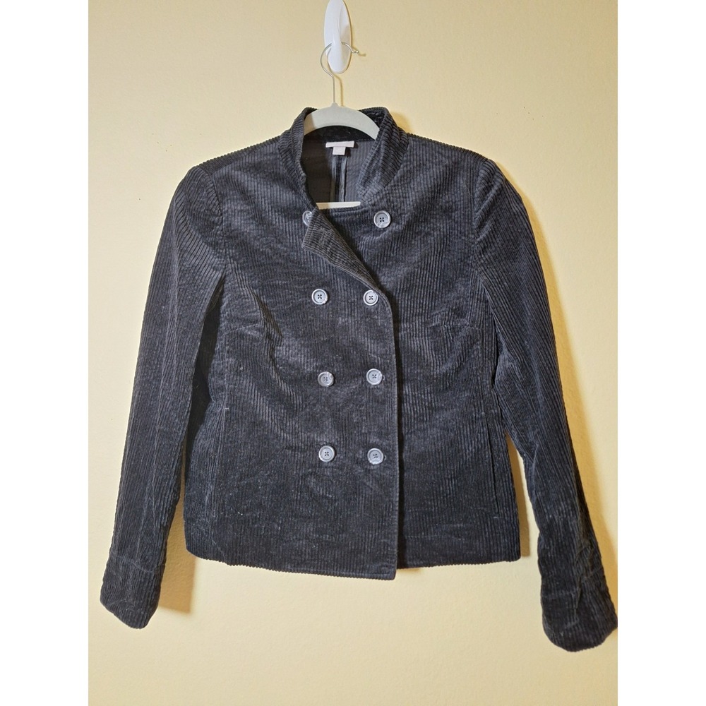 J. Jill Corduroy Black Button Up Jacket Women's Size XS Whimsygoth Grunge Vampir